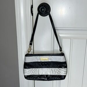 Brahmin Black and White Clutch